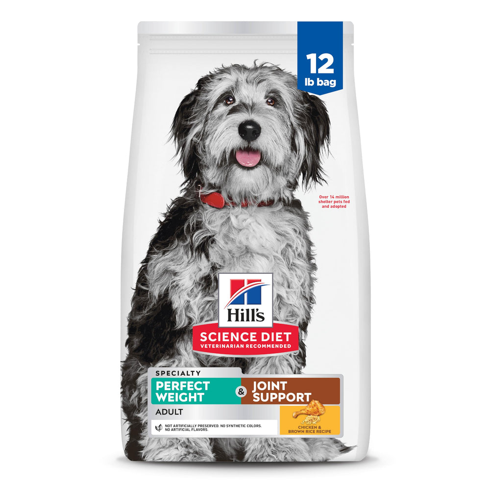 Hill's Science Diet pour chien, emballage sac 12 lb, aperçu de l'emballage pour le contrôle du poids