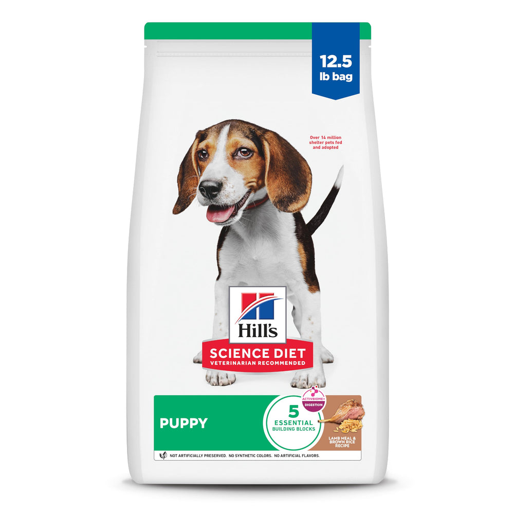 Hill's Science Diet Chiot – sac d'agneau et riz brun, format pratique pour l'alimentation quotidienne.