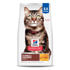 Hill's Science Diet Hairball Control 7+ croquettes au poulet, aidant potentiellement les boules de poils.