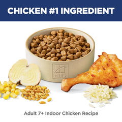 Hill's Science Diet Indoor 7+, proteine-haute-qualite : soutient les muscles maigres des chats seniors.