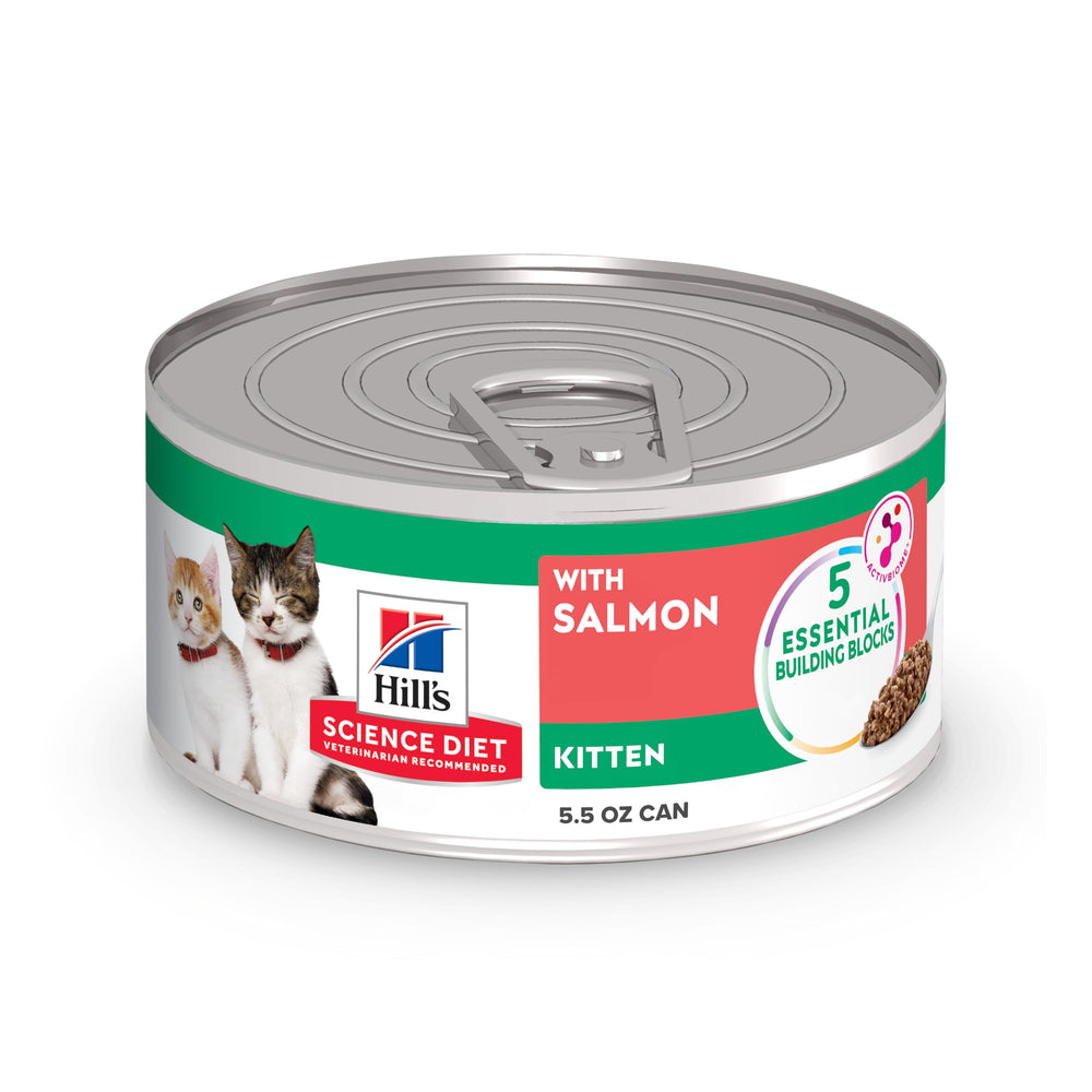 Hill's Science Diet Kitten saumon, boîtes 24, pour chaton, texture appétente.