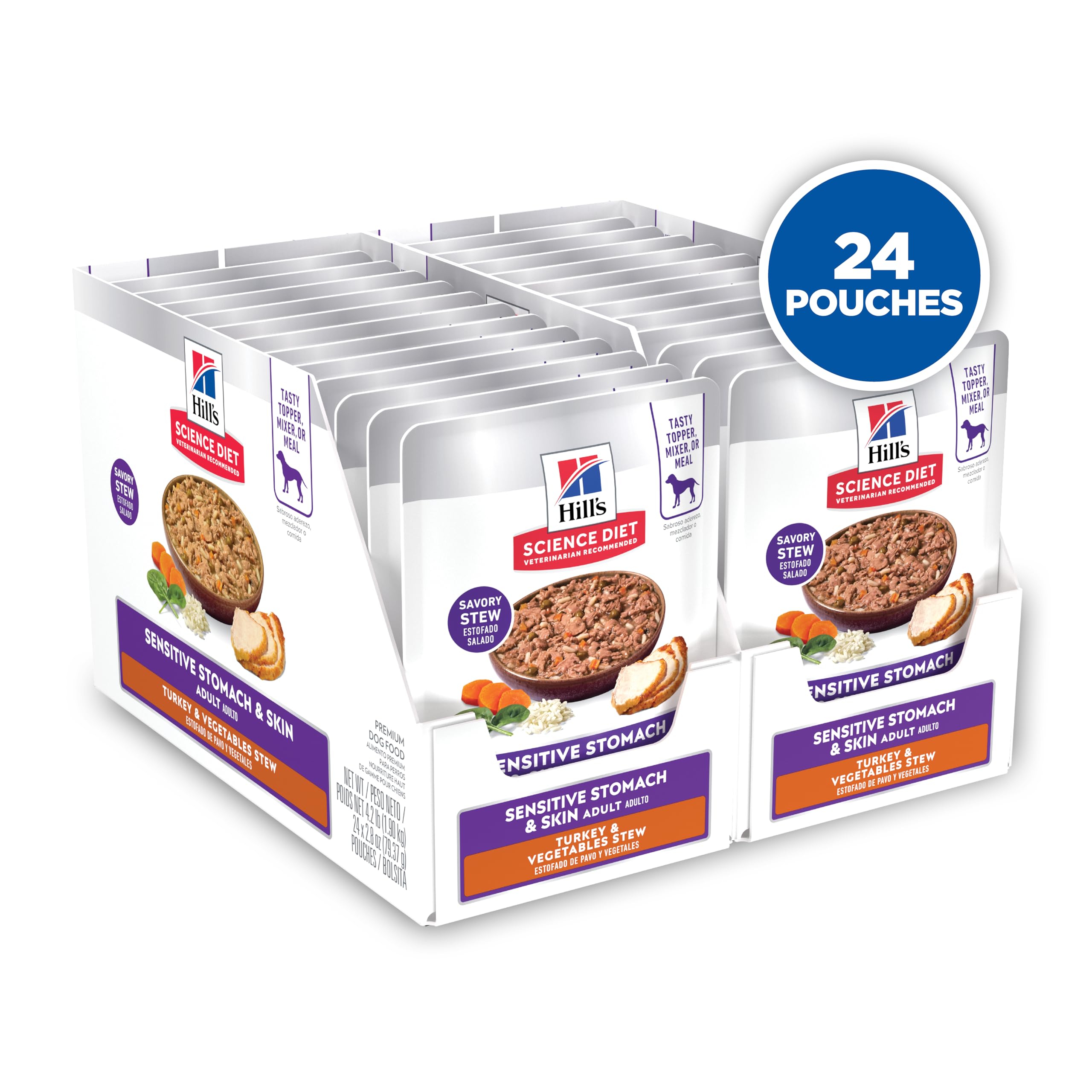 Hill's Science Diet legumes-dinde-stew, morceaux visibles pour un repas équilibré.