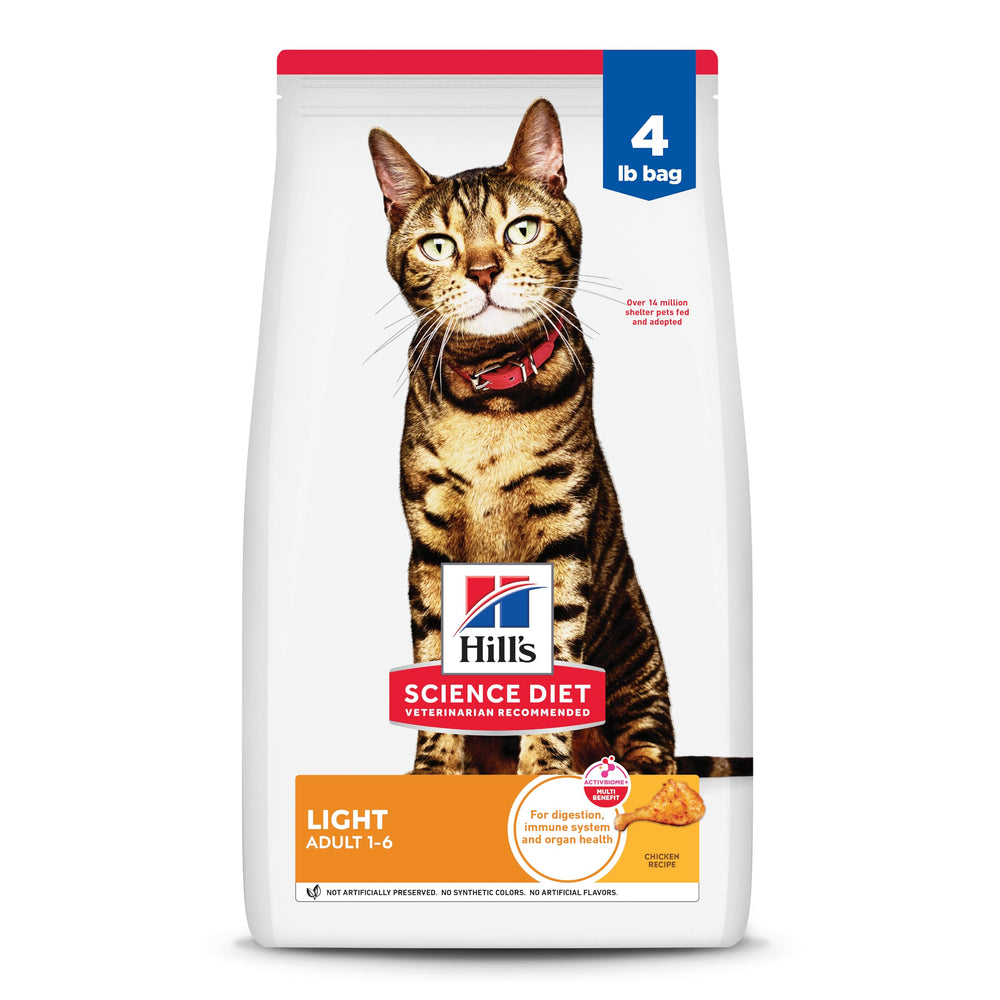Hill's Science Diet Light chat adulte au poulet, sac 4 lb, soutien potentiel au poids.