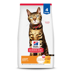 Hill's Science Diet Light chat adulte au poulet, sac 4 lb, soutien potentiel au poids.