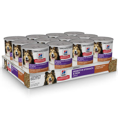 Hill's Science Diet morceaux dinde et riz, texture appétissante pour chien.