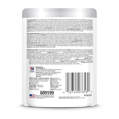 Nourriture humide sans grain Hill's, poulet et riz, plat appétissant