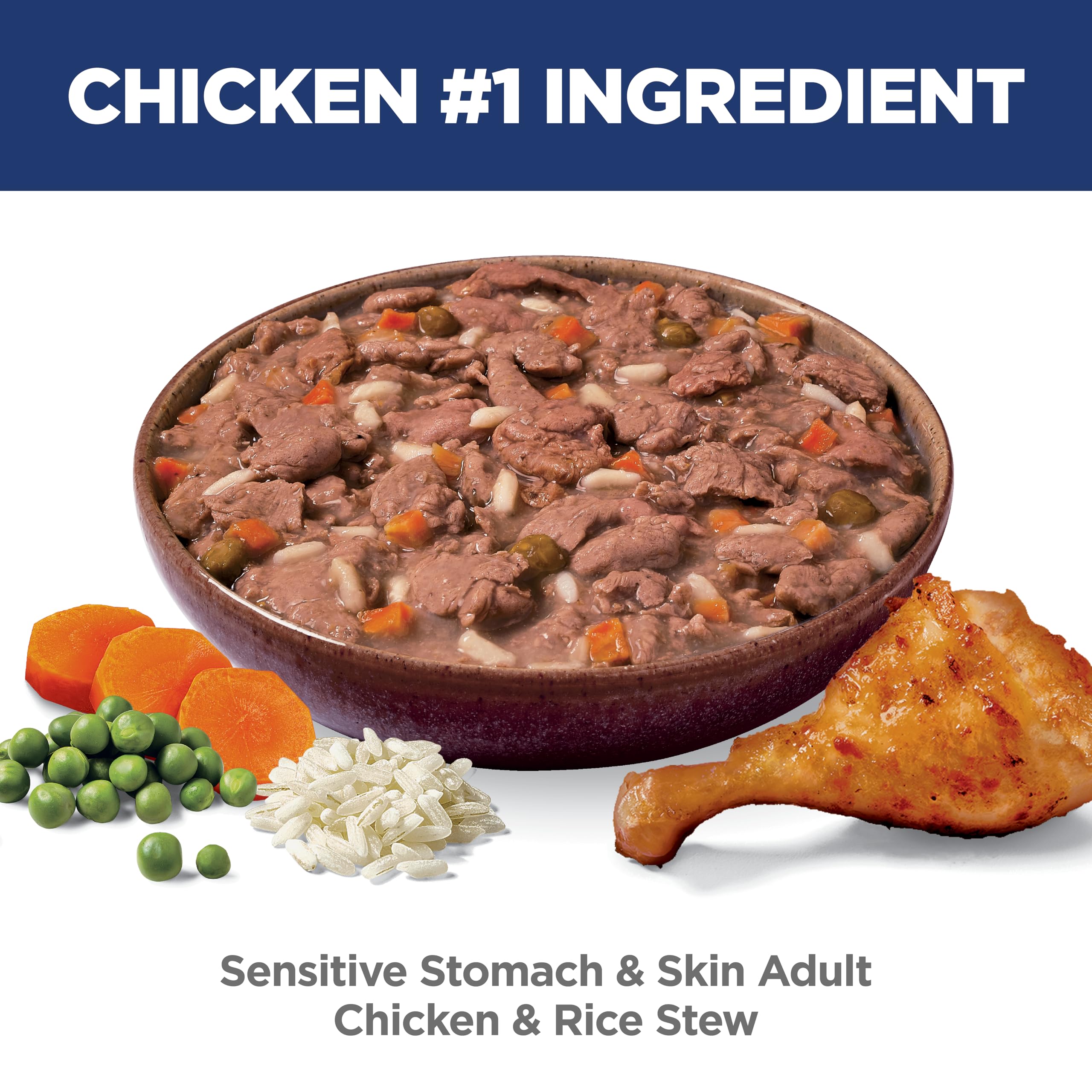 Plat humide Hill's, poulet et riz, présentation appétissante pour chien adulte
