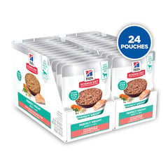Hill's Science Diet Poids Idéal – sachet saumon et légumes, goût savoureux et protéines de qualité.