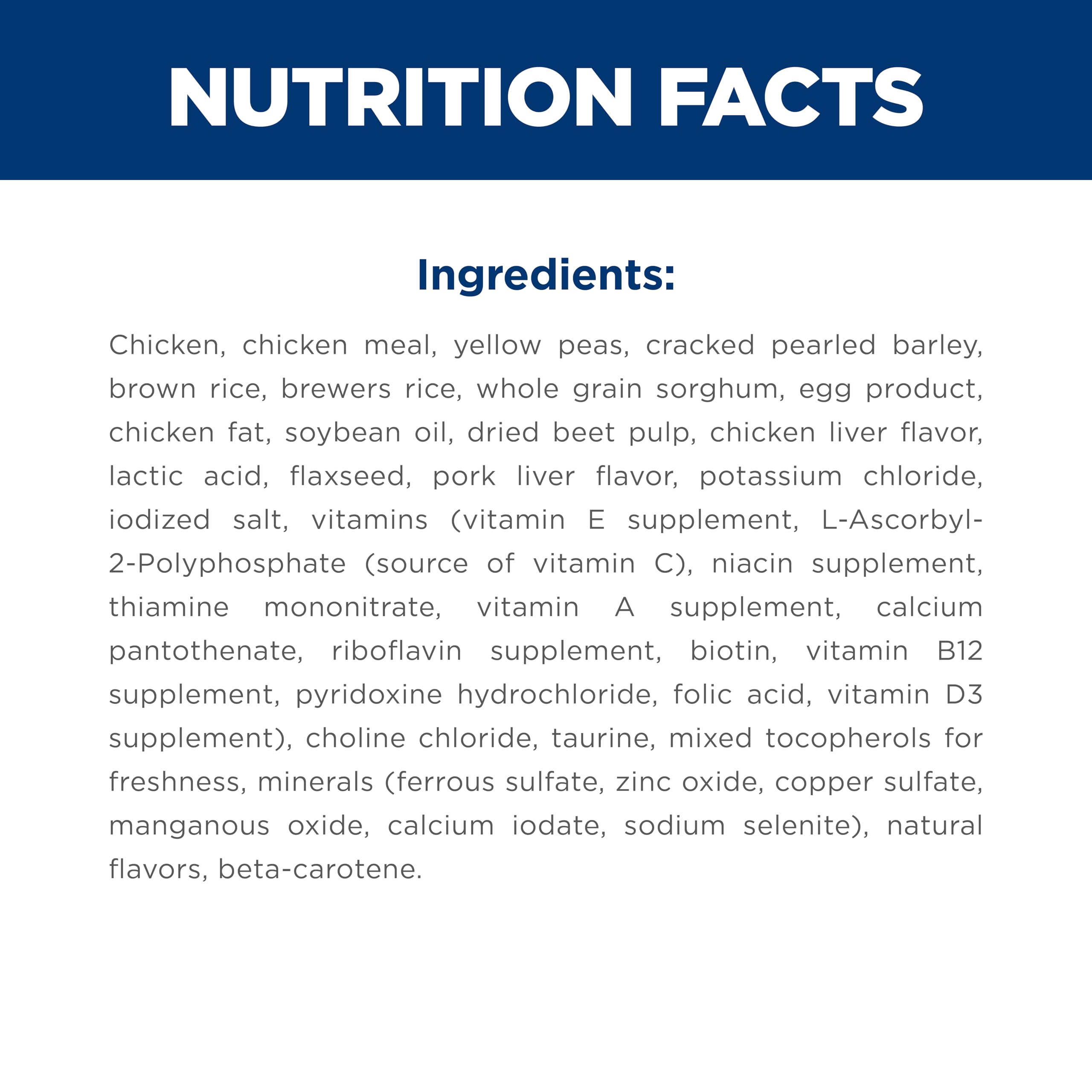 Hill's Science Diet: poulet de haute qualité comme premier ingrédient.