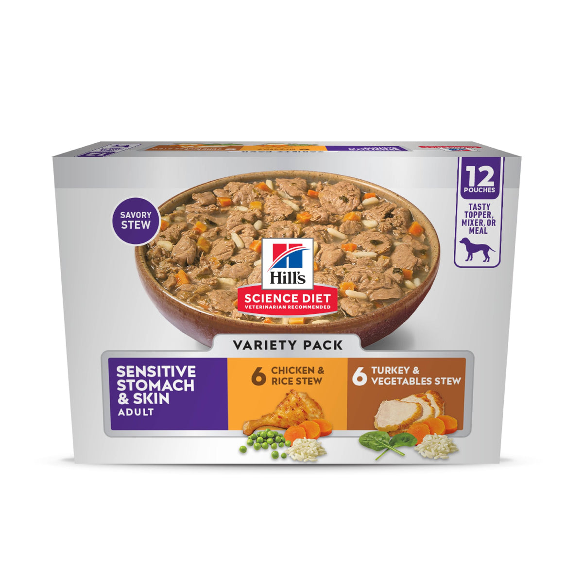 Hill's Science Diet poulet-stew sachet 80 g – soutien digestif doux pour chien adulte.
