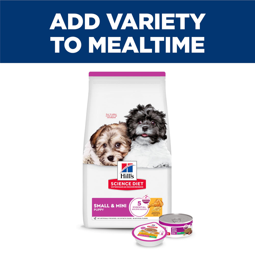 Formulation naturelle avec vitamines et acides aminés de Hill's Puppy Small & Mini.