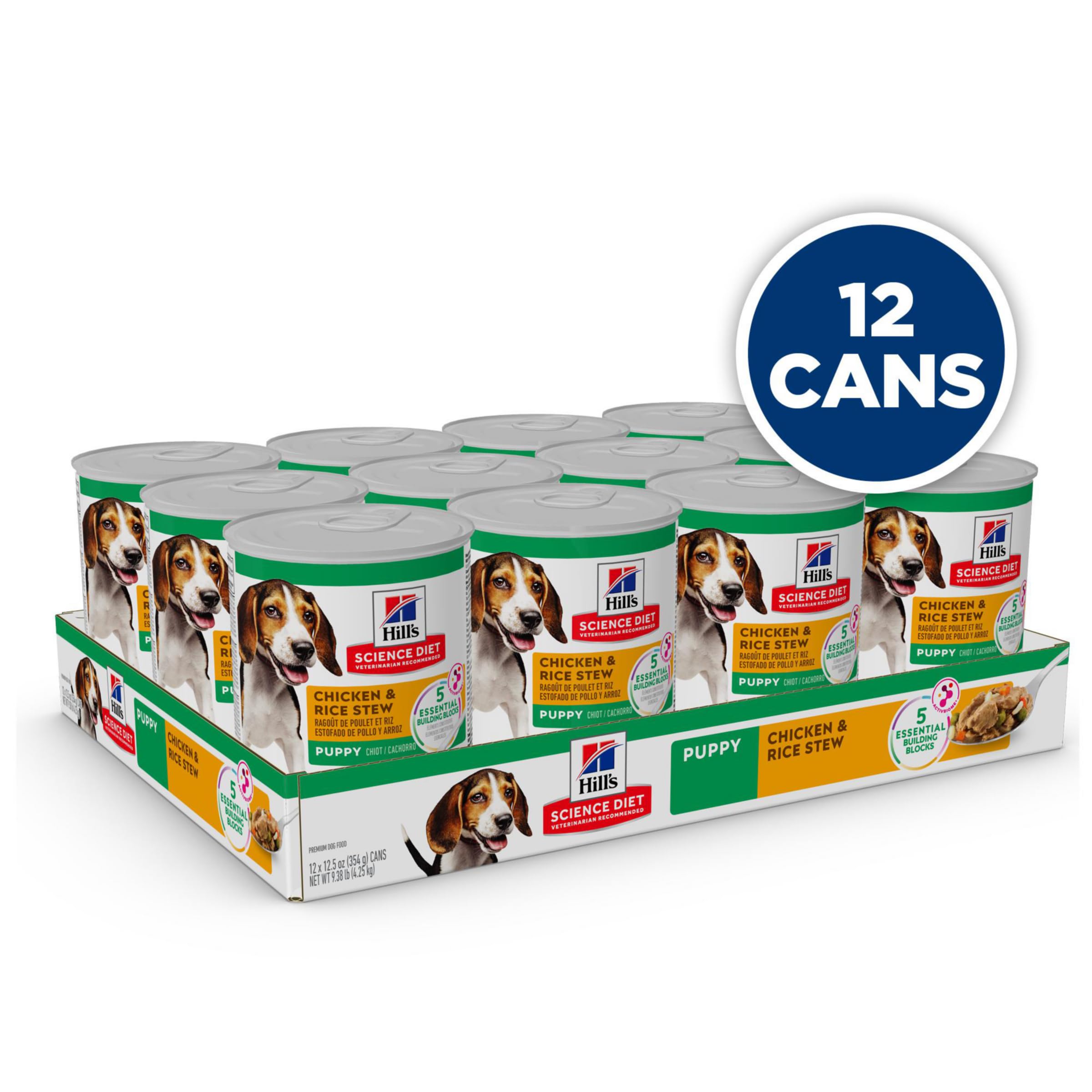 Gros plan sur Hill's Science Diet Puppy Stew au poulet et riz, bouchée appétente