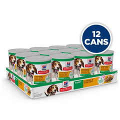Gros plan sur Hill's Science Diet Puppy Stew au poulet et riz, bouchée appétente