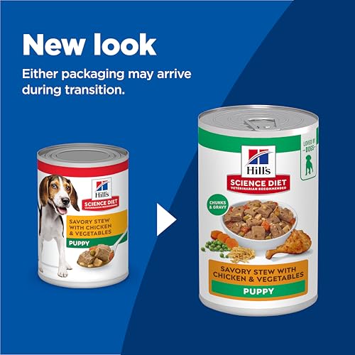 Boîtes Hill's Science Diet Puppy avec poulet et légumes 12,8 oz.