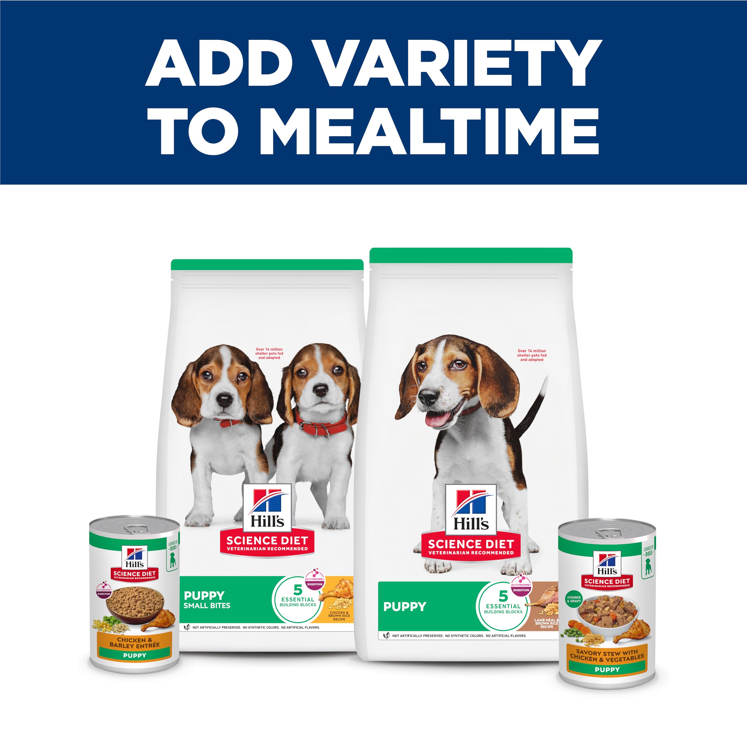 Lot de douze boîtes Hill's Science Diet Puppy.