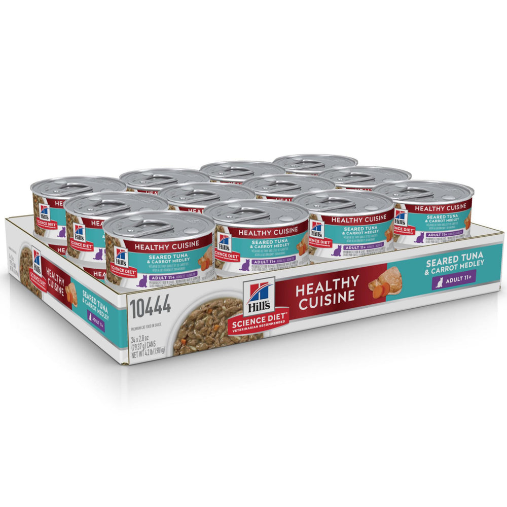 Hill's Science Diet Senior 11+ Morceaux thon carotte : morceaux tendres pour stimuler l'appétit.
