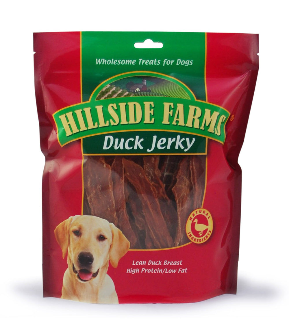 Friandise Hillside Farms Canard Jerky, emballage prêt pour l'entraînement et récompense