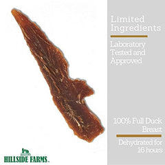 Friandise Hillside Farms Canard Jerky, option sans céréales pour chiens sensibles