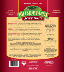 Hillside Farms emballage torsades de jerky poulet et patate douce, pratique à emporter