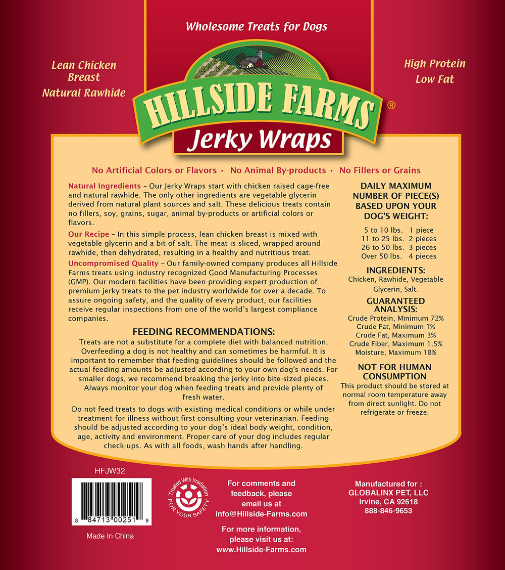 Hillside Farms – tranche de poulet déshydratée et cuir brut, saveur naturelle.