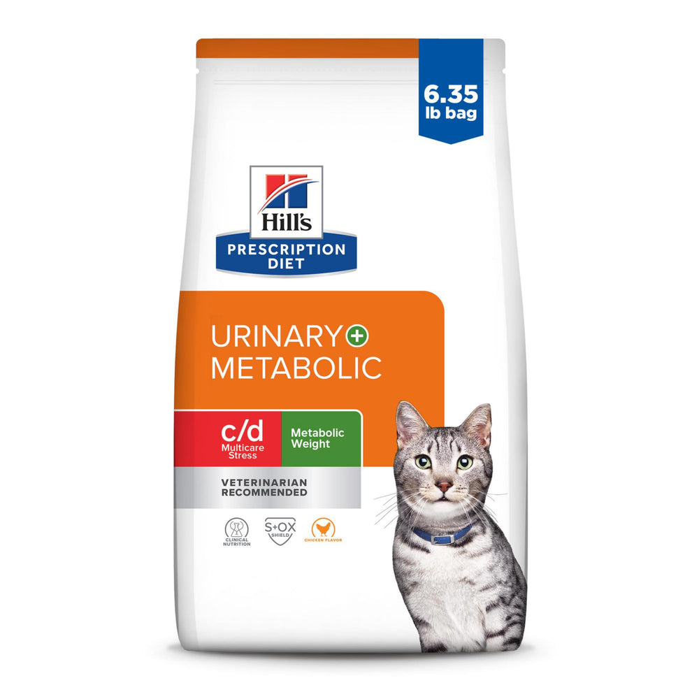Hill's c/d Multicare Stress + Métabolique et Urinaire, bol chat croquettes favorisant la satiété.