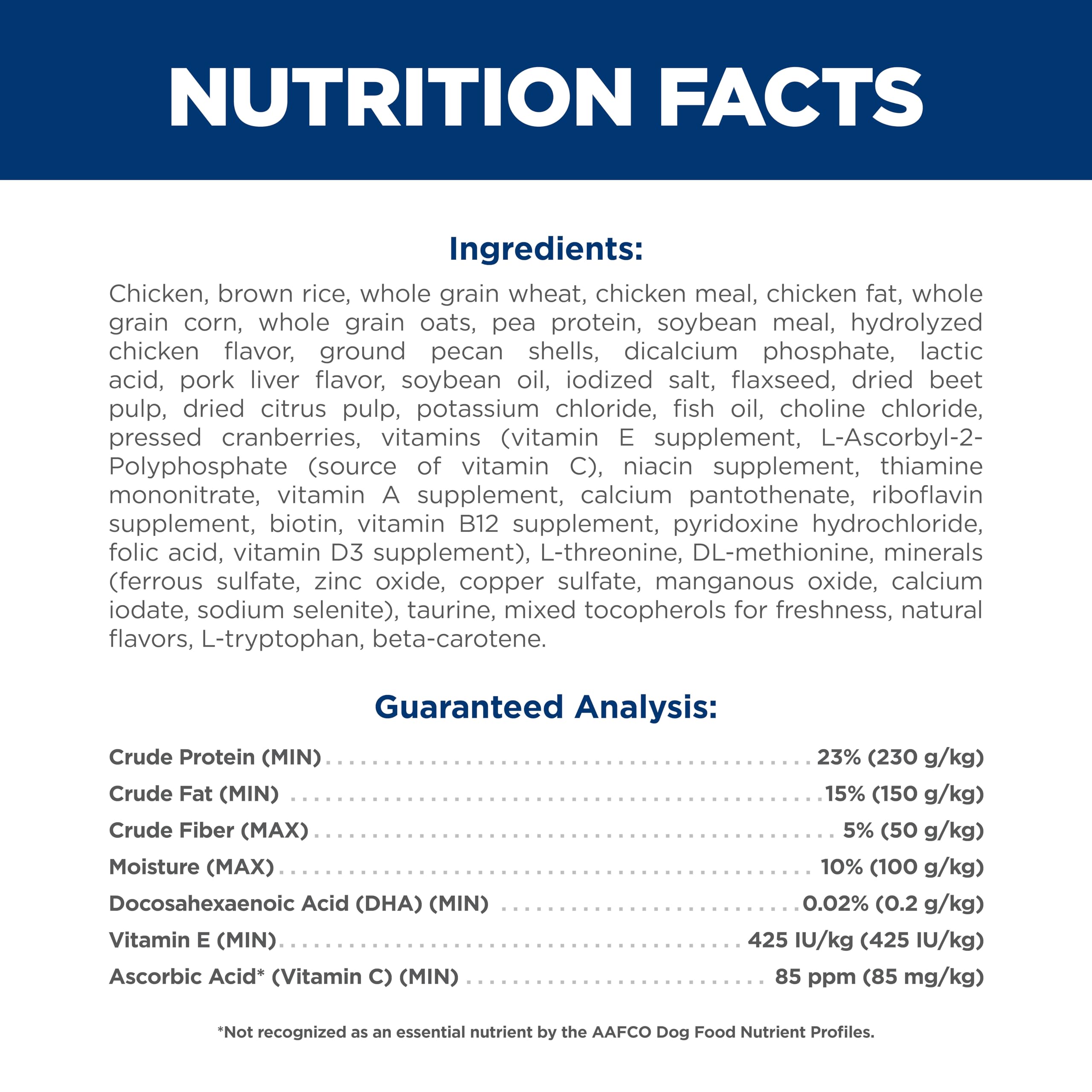 Hill's Science Diet antioxydants vitamines C et E – soutien immunitaire