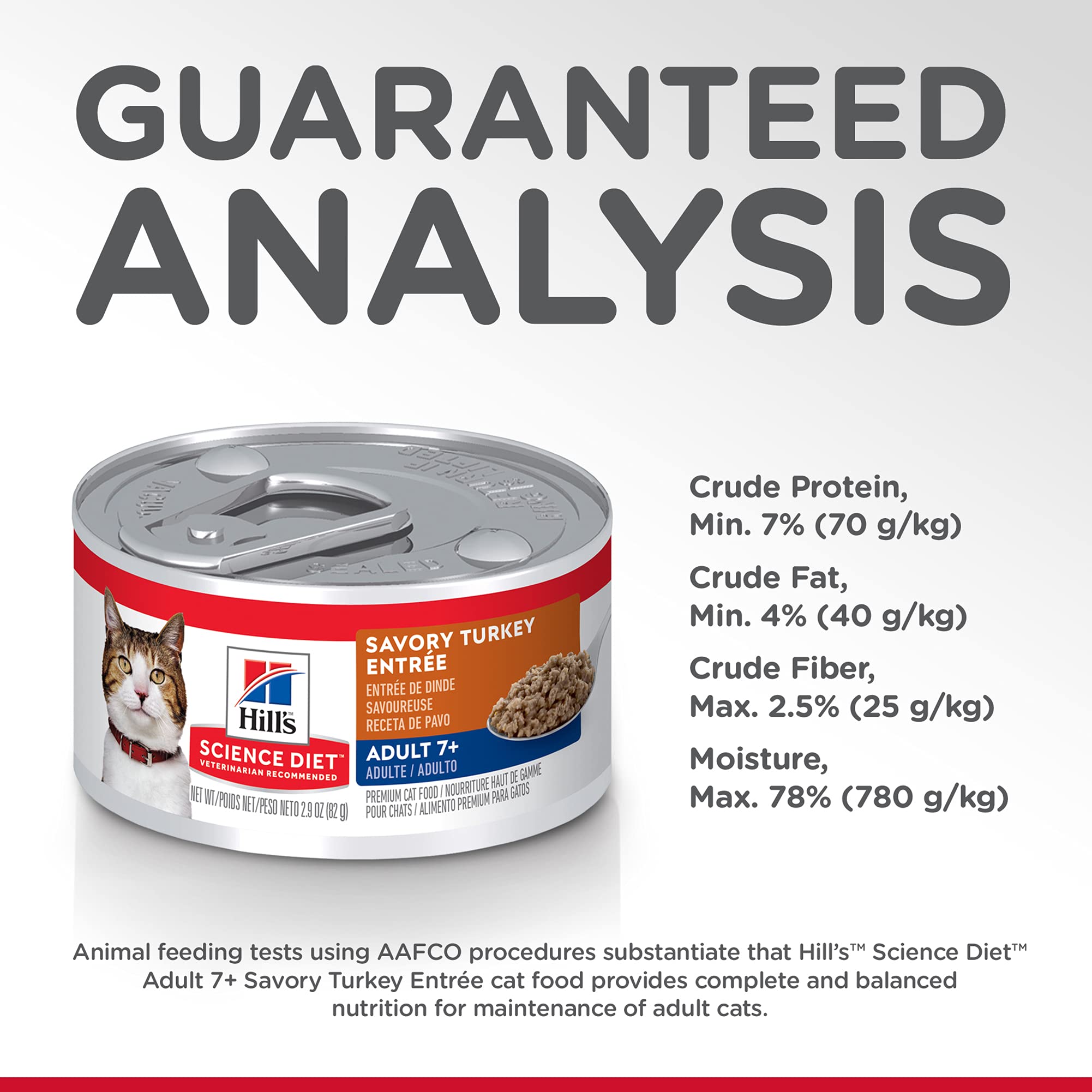 Hill's Science Diet Adulte 7+ - repas gourmet en conserve, goût apprécié par les chats.