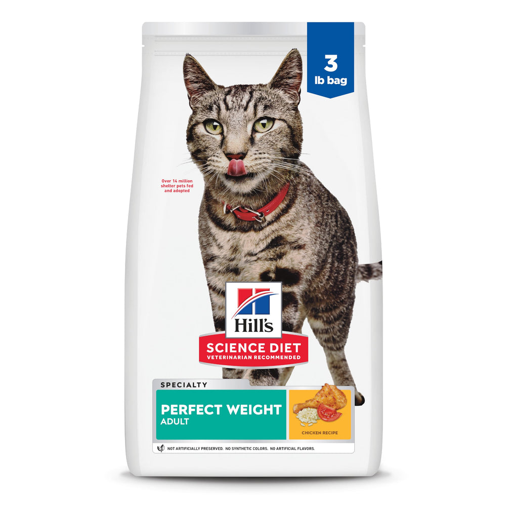 Hill's Science Diet Chat croquettes poulet sur sac 3 lb, aide au maintien du poids.