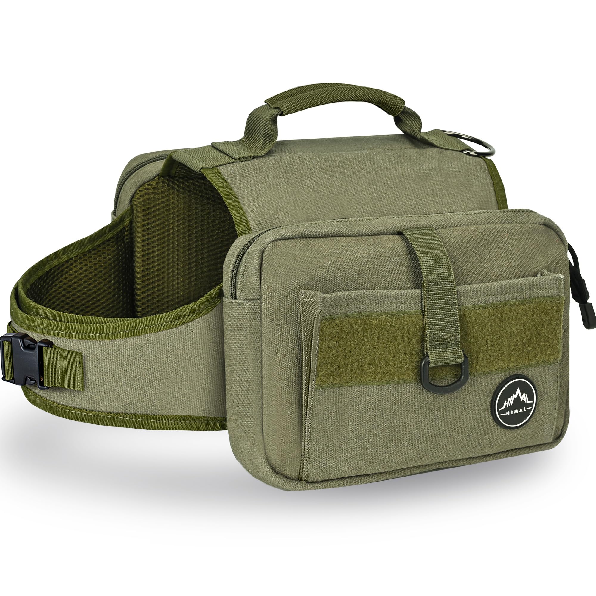 Himal Outdoors dos-chien avec poches latérales zippées pour rangement pratique.