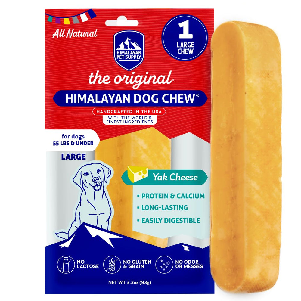 Himalayan Dog Chew baton original gros 3-3oz : mastication durable pour chiens.