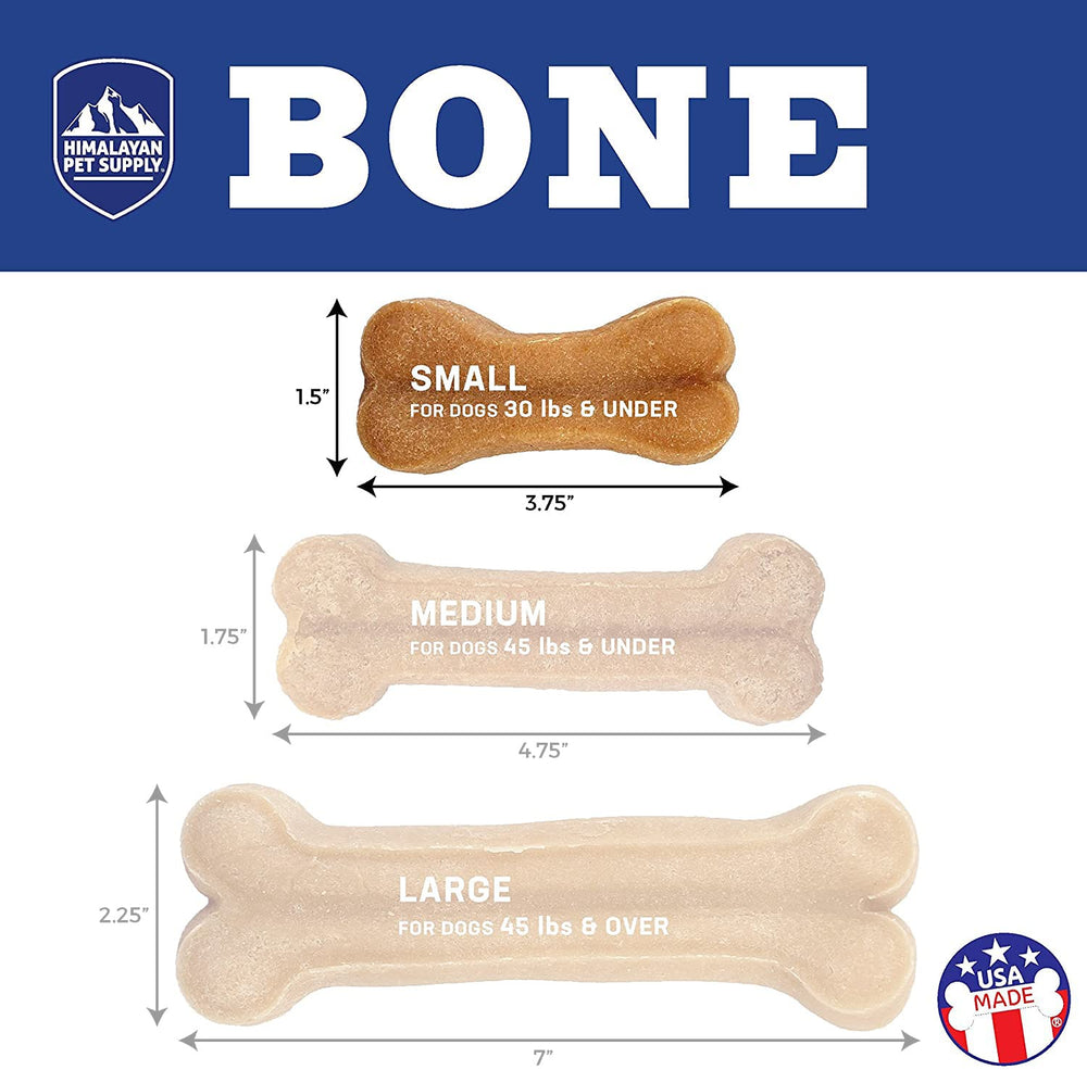 Himalayan Dog Chew Bone, morceau restant facilement réutilisable après trempage.