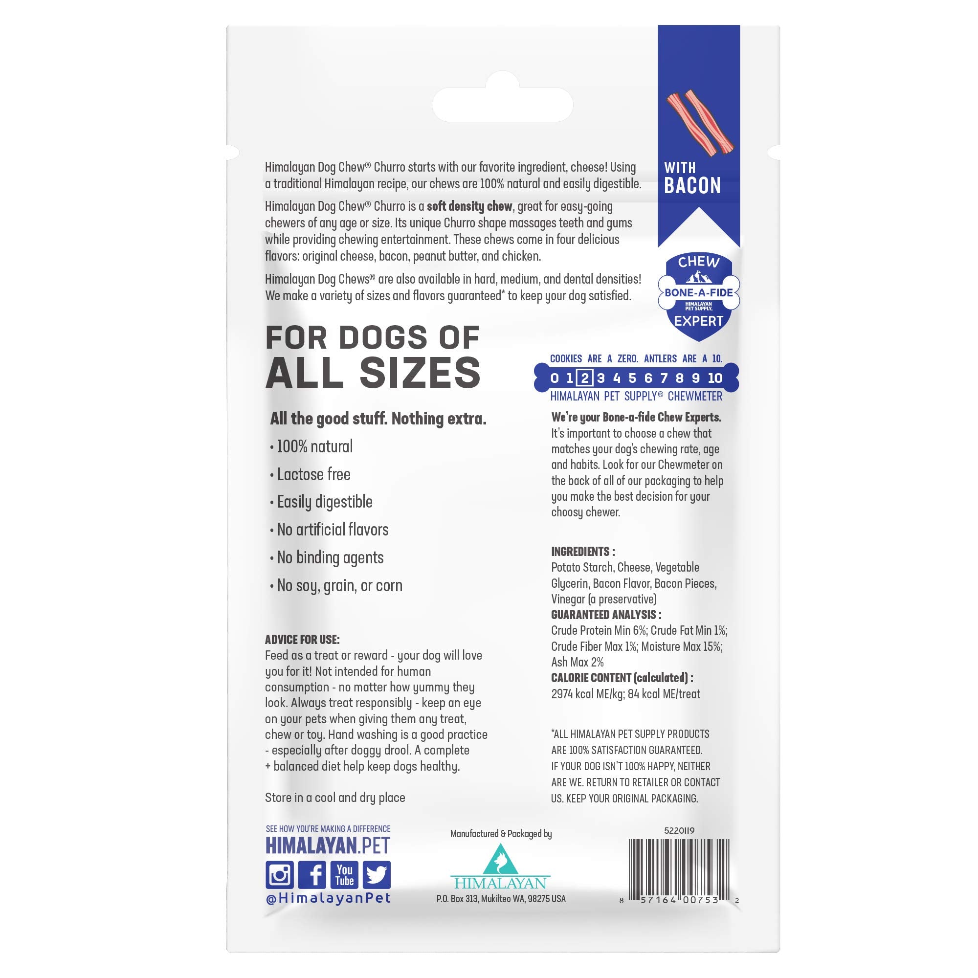 Himalayan Dog Chew Churro Yak Cheese – texture détaillée favorisant la mastication.