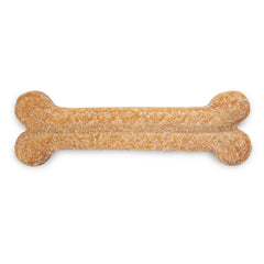 Himalayan Dog Chew Coconut Bone chien en train de mâcher, soutien dentaire potentiel.