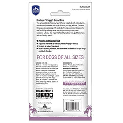 Himalayan Dog Chew Coconut Bone gros plan, texture dense idéale pour la mastication.