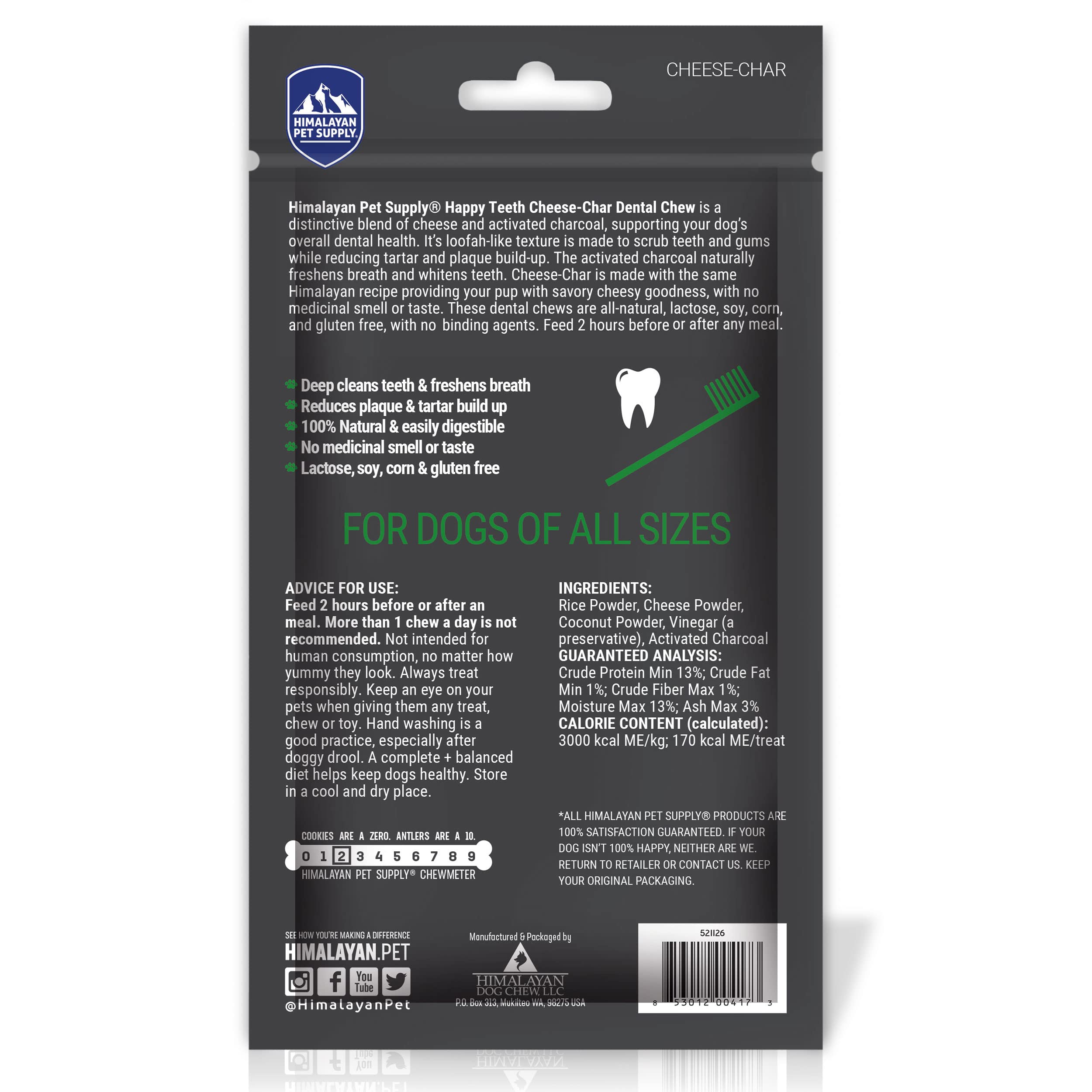 Himalayan Dog Chew : ingrédients naturels et fabrication artisanale aux États‑Unis.