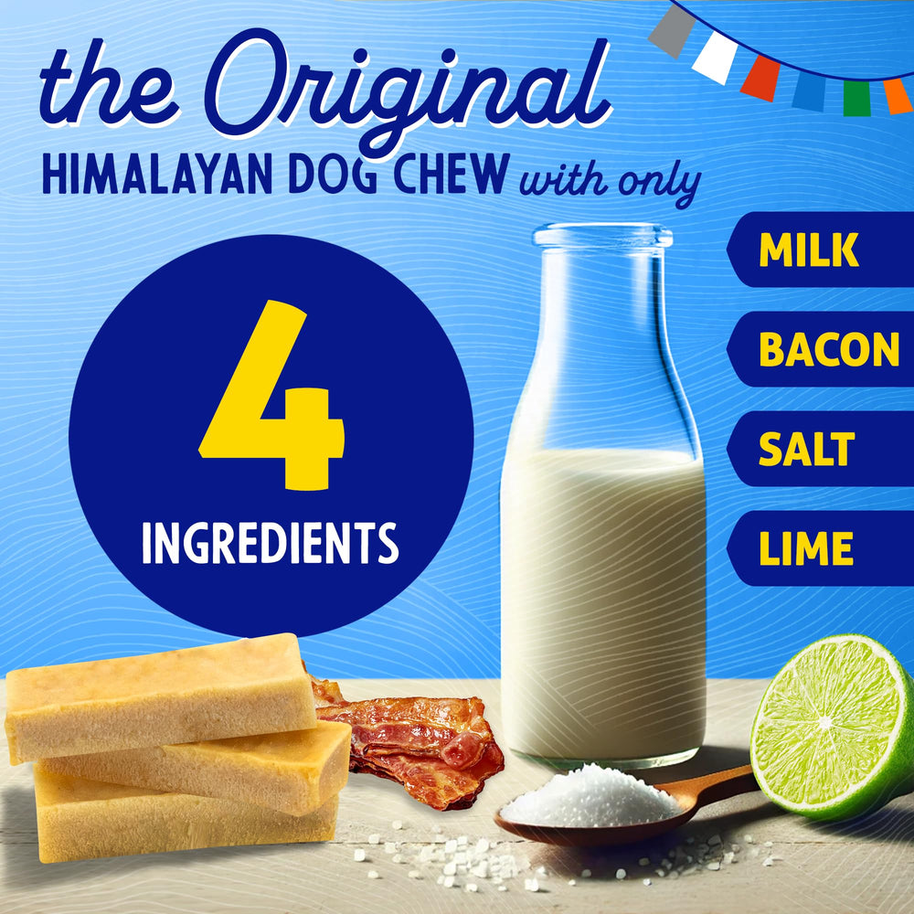 Himalayan Dog Chew mâche prolongée avec fromage yak et bacon, stimulation gustative