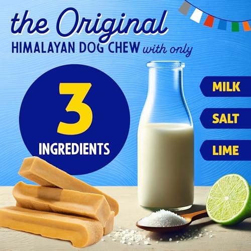 Friandise Himalayenne sans lactose, adaptée pour grands chiens.