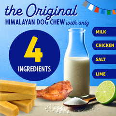 Himalayan Dog Chew texture-robuste, stimulation buccale et plaisir de mastication.