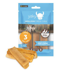 Himalayan Dog Chew Yak Cheese, emballage pratique, idéal pour sorties avec chien.