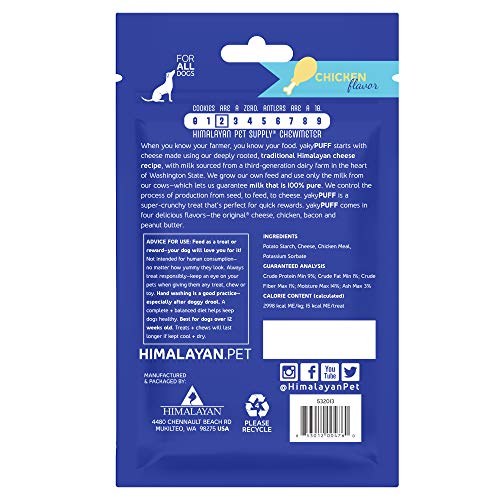 Goût poulet des yak cheese treats, récompense idéale lors des jeux et entraînements.