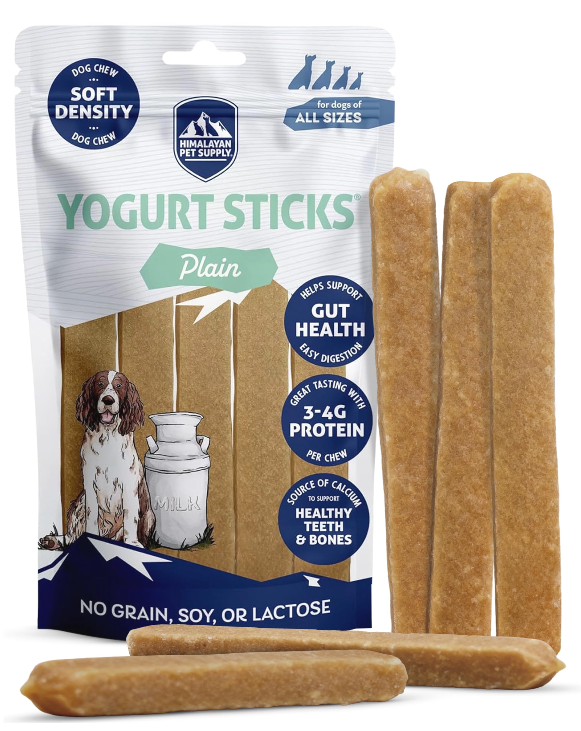 Himalayan Dog Chew Yogurt Sticks avec emballage refermable pour une fraîcheur durable