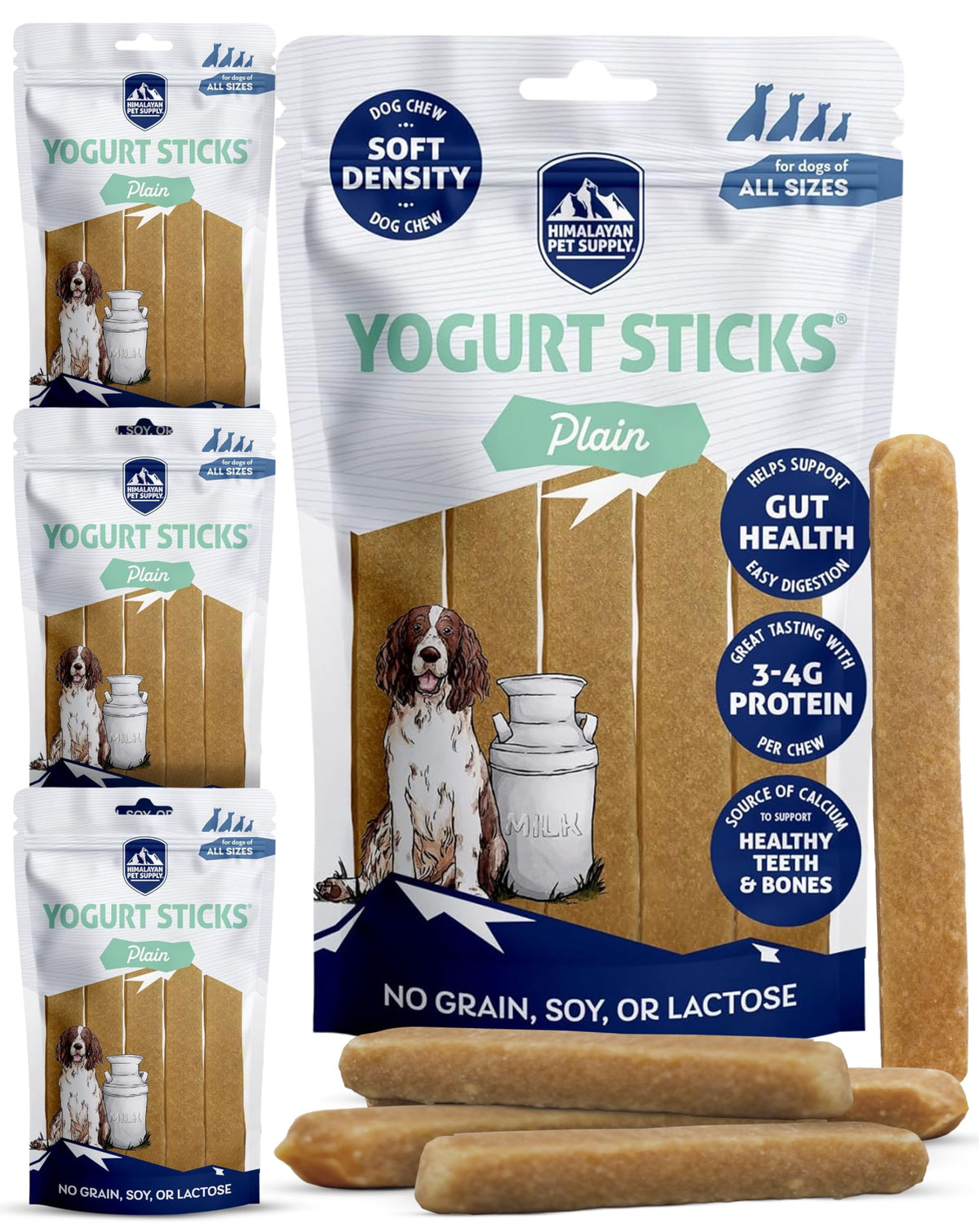 Himalayan Dog Chew Yogurt Sticks – texture douce pour une mastication facile.