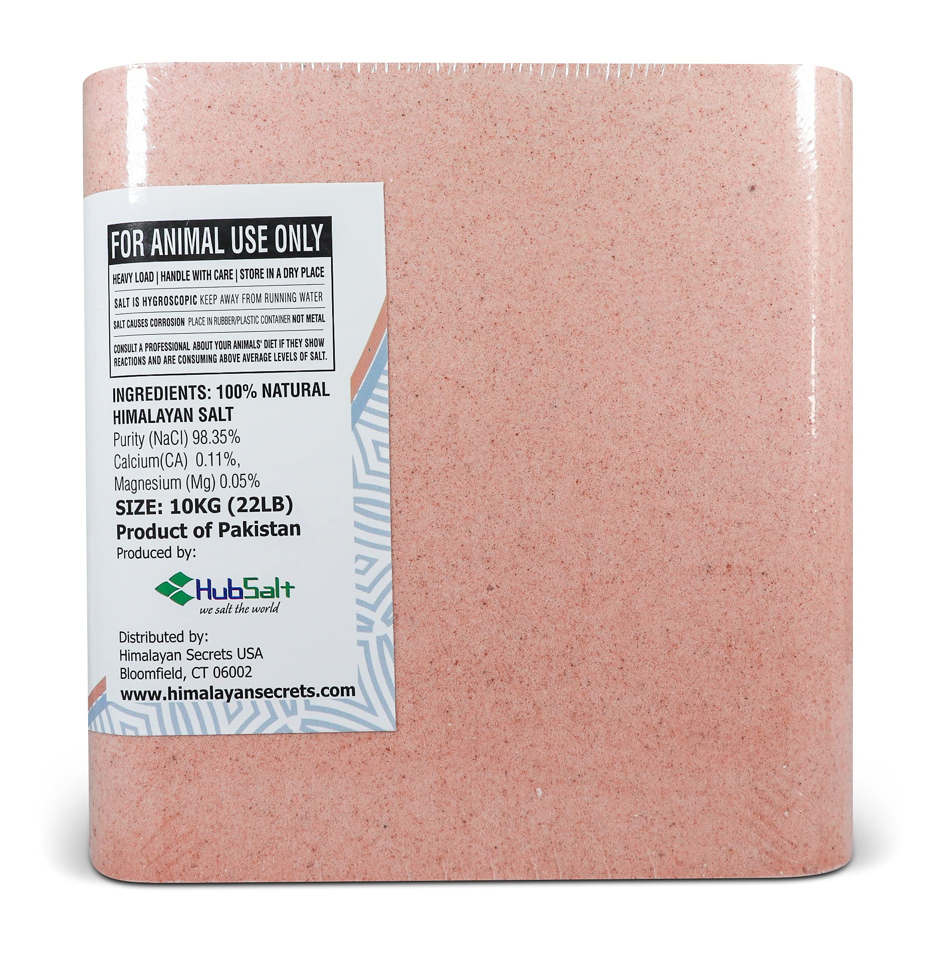 Étiquette et emballage du bloc sel rose Himalayan Secrets