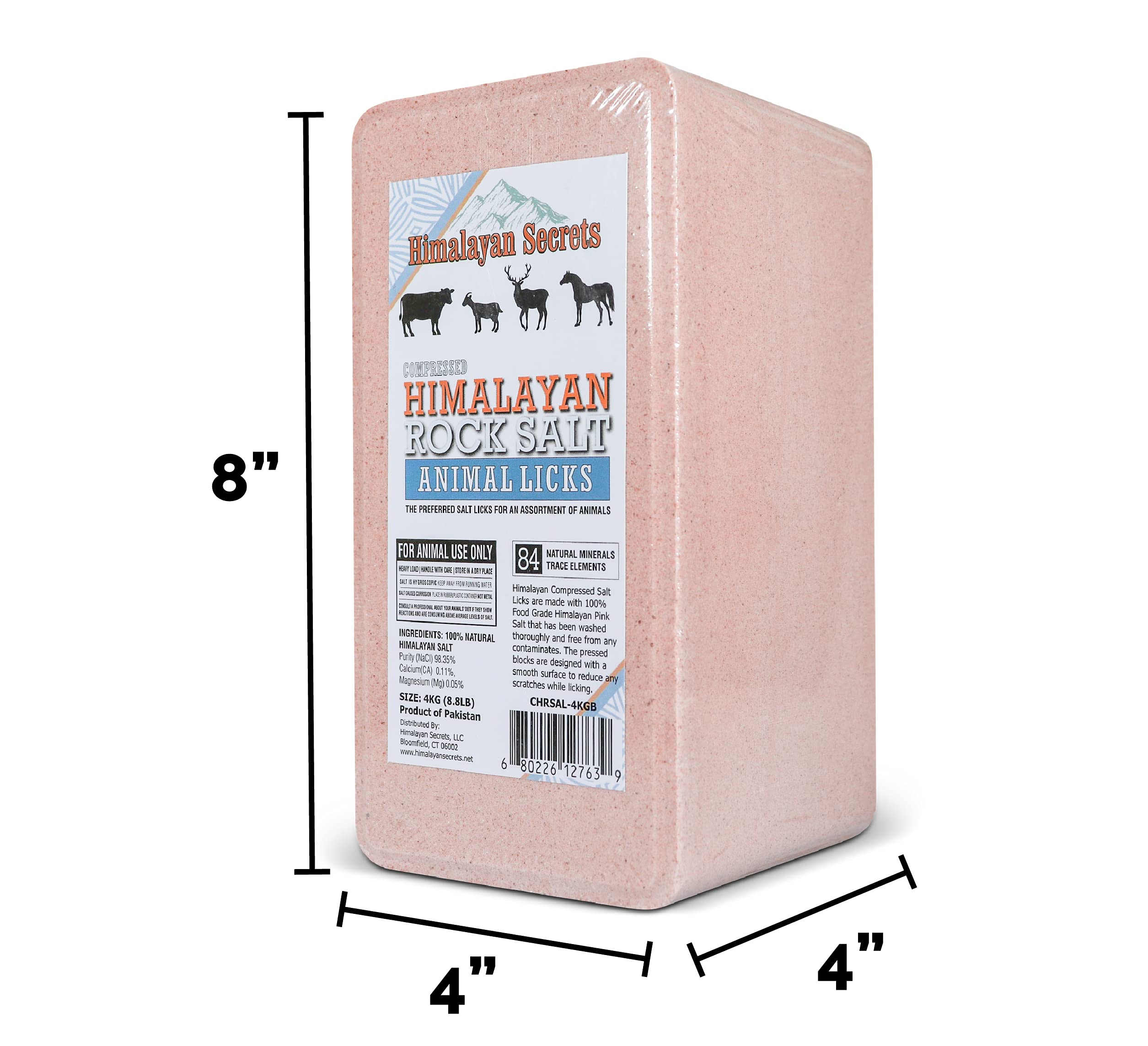 Bloc rose Himalayan Secrets pour faune sauvage, source minérale naturelle.