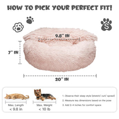 Himax lit-beignet petit chien en velours doux et soutien enveloppant.