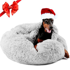 Himax lit chien beignet grand avec couverture, espace privé et confortable.