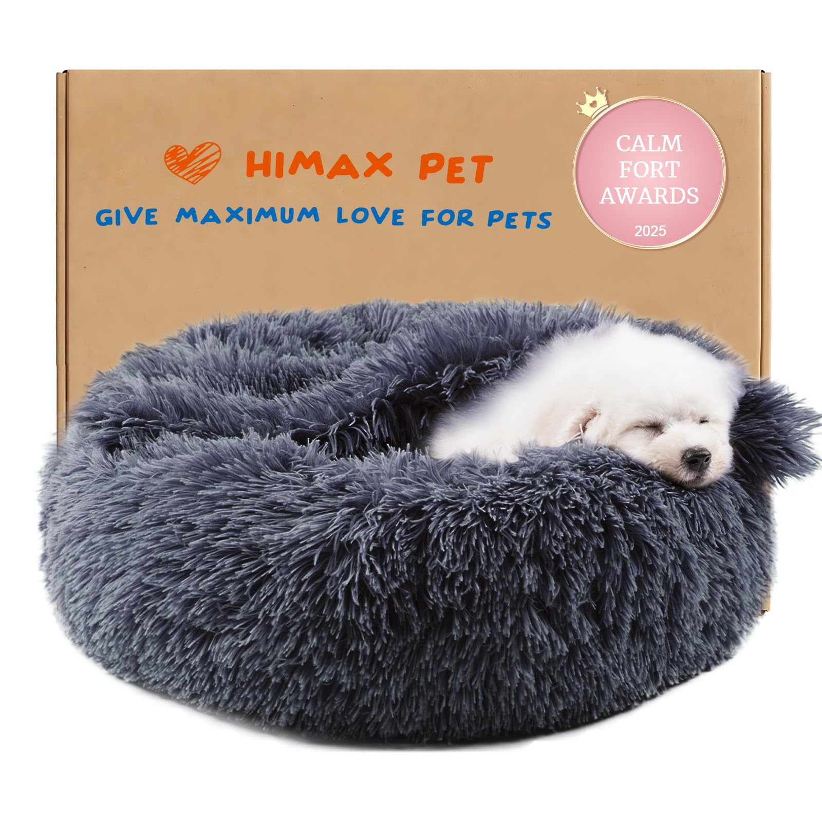Himax lit pour chien petit donut avec couverture, espace privé et confort chaleureux.