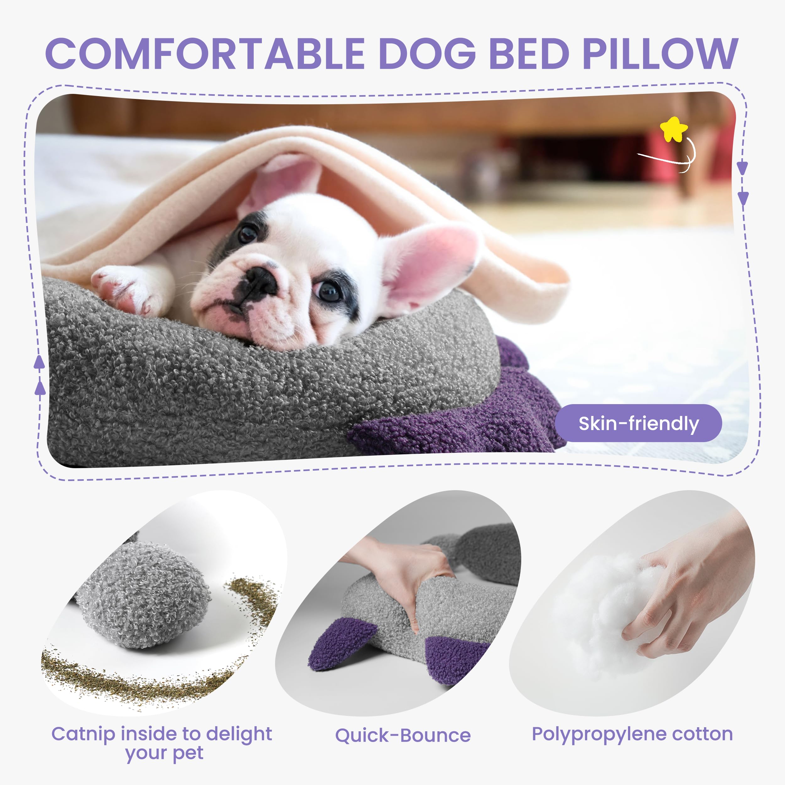 HiPetpy Oreiller portable, compagnon de voyage pour animaux.