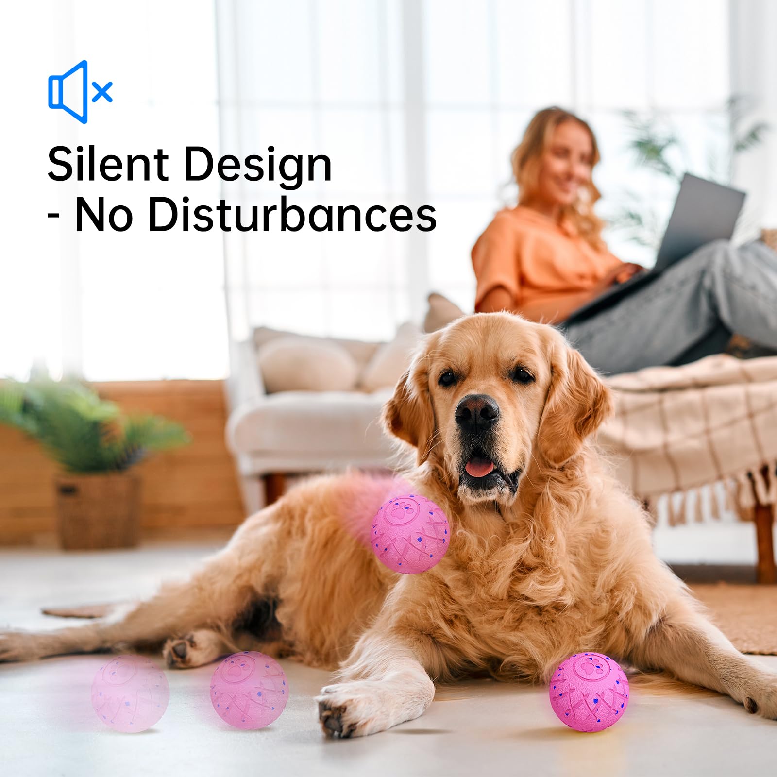 Cadeau idéal hipibbo, balle interactive rose, anniversaire ou Noël pour chien.