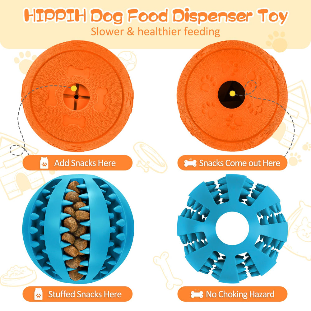 HIPPIH balle friandises bleu – slow feeder intégré pour dégustation contrôlée.